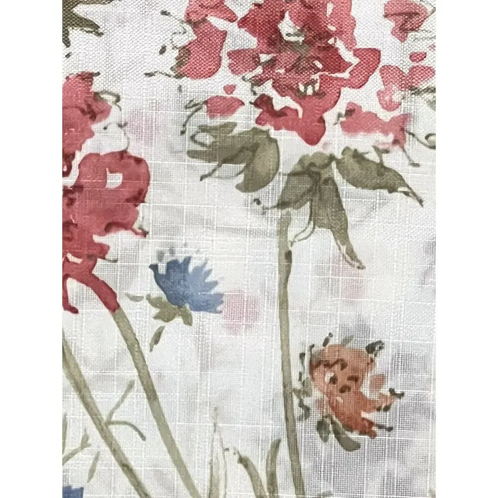 LAURA ASHLEY Wild Meadow Floral Window Curtains 2 Panels 38x96” Orange Blue Pink